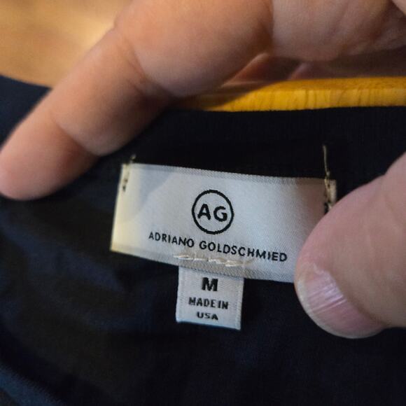 AG Adriano Goldschmied Navy Crew Neck Shirt Size M - Picture 3 of 7